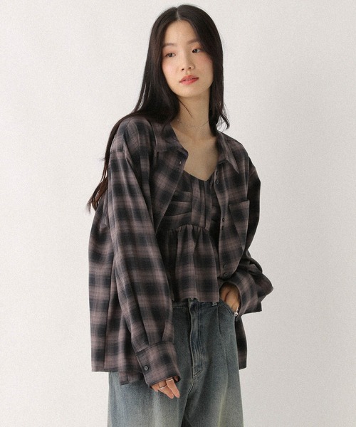 Heather（ヘザー）の「オンブレチェックシャツ　581148（シャツ/ブラウス・レディース・レッド系その他/グレー系その他/ブラック系その他・FREE）」の5枚目の写真