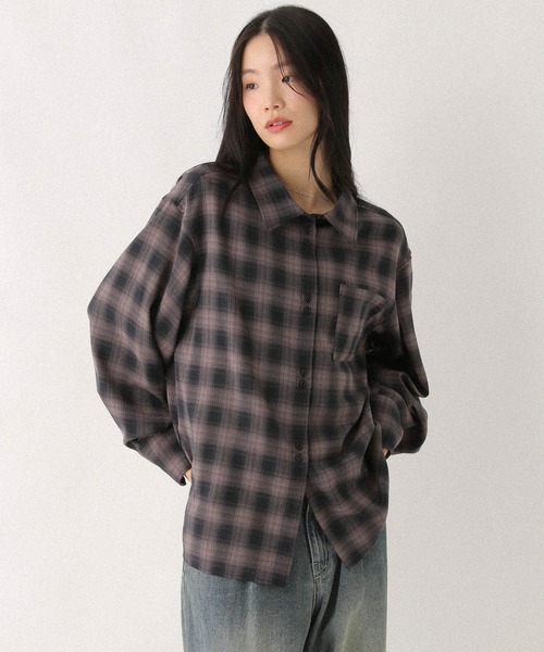 Heather（ヘザー）の「オンブレチェックシャツ　581148（シャツ/ブラウス・レディース・レッド系その他/グレー系その他/ブラック系その他・FREE）」の7枚目の写真