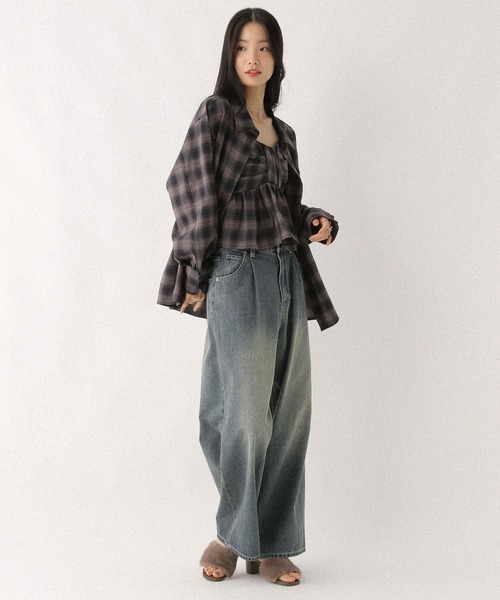 Heather（ヘザー）の「オンブレチェックシャツ　581148（シャツ/ブラウス・レディース・レッド系その他/グレー系その他/ブラック系その他・FREE）」の9枚目の写真