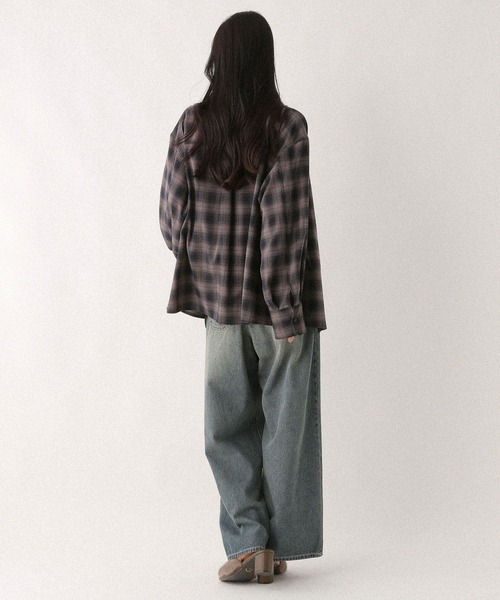 Heather（ヘザー）の「オンブレチェックシャツ　581148（シャツ/ブラウス・レディース・レッド系その他/グレー系その他/ブラック系その他・FREE）」の10枚目の写真