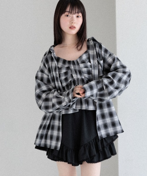 Heather（ヘザー）の「オンブレチェックシャツ　581148（シャツ/ブラウス・レディース・レッド系その他/グレー系その他/ブラック系その他・FREE）」の22枚目の写真