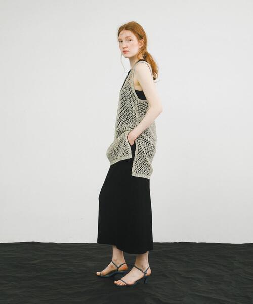 LAATO（ラート）の「tulle mesh knit tank（ニット/セーター・レディース・ブラック/ライトグレー・FREE）」の8枚目の写真