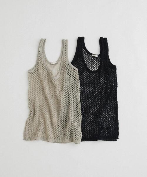 LAATO（ラート）の「tulle mesh knit tank（ニット/セーター・レディース・ブラック/ライトグレー・FREE）」の10枚目の写真
