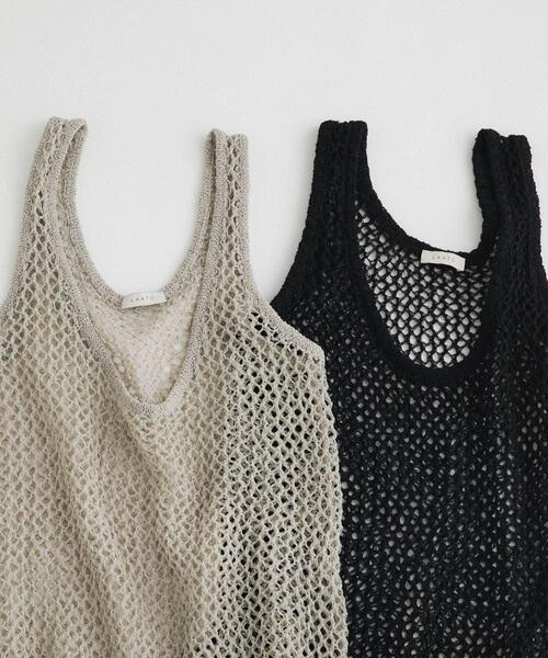 LAATO（ラート）の「tulle mesh knit tank（ニット/セーター・レディース・ブラック/ライトグレー・FREE）」の11枚目の写真