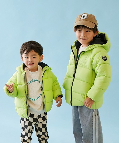 devirock（デビロック）の「洗える ファイバーダウン えらべるフード&デザイン 中綿ジャケット（ダウンジャケット/コート・キッズ・グリーン系1/ブラック系2/ブルー系2/ベージュ系1/グリーン系3/ブラック系4/ブルー系4/ブルー系1/ピンク系1/グリーン系4/ピンク系2/ブラック系1/グリーン系2/ブラック系3/ブルー系3・90cm/100cm/110cm/120cm/130cm/140cm/150cm/160cm）」の6枚目の写真