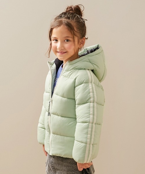 devirock（デビロック）の「洗える ファイバーダウン えらべるフード&デザイン 中綿ジャケット（ダウンジャケット/コート・キッズ・グリーン系1/ブラック系2/ブルー系2/ベージュ系1/グリーン系3/ブラック系4/ブルー系4/ブルー系1/ピンク系1/グリーン系4/ピンク系2/ブラック系1/グリーン系2/ブラック系3/ブルー系3・90cm/100cm/110cm/120cm/130cm/140cm/150cm/160cm）」の8枚目の写真