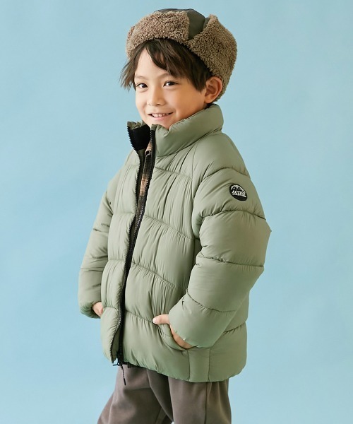 devirock（デビロック）の「洗える ファイバーダウン えらべるフード&デザイン 中綿ジャケット（ダウンジャケット/コート・キッズ・グリーン系1/ブラック系2/ブルー系2/ベージュ系1/グリーン系3/ブラック系4/ブルー系4/ブルー系1/ピンク系1/グリーン系4/ピンク系2/ブラック系1/グリーン系2/ブラック系3/ブルー系3・90cm/100cm/110cm/120cm/130cm/140cm/150cm/160cm）」の9枚目の写真