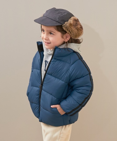 devirock（デビロック）の「洗える ファイバーダウン えらべるフード&デザイン 中綿ジャケット（ダウンジャケット/コート・キッズ・グリーン系1/ブラック系2/ブルー系2/ベージュ系1/グリーン系3/ブラック系4/ブルー系4/ブルー系1/ピンク系1/グリーン系4/ピンク系2/ブラック系1/グリーン系2/ブラック系3/ブルー系3・90cm/100cm/110cm/120cm/130cm/140cm/150cm/160cm）」の13枚目の写真