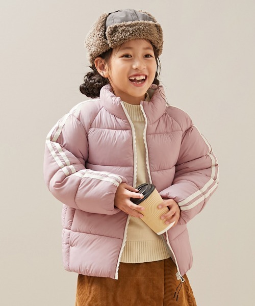 devirock（デビロック）の「洗える ファイバーダウン えらべるフード&デザイン 中綿ジャケット（ダウンジャケット/コート・キッズ・グリーン系1/ブラック系2/ブルー系2/ベージュ系1/グリーン系3/ブラック系4/ブルー系4/ブルー系1/ピンク系1/グリーン系4/ピンク系2/ブラック系1/グリーン系2/ブラック系3/ブルー系3・90cm/100cm/110cm/120cm/130cm/140cm/150cm/160cm）」の15枚目の写真