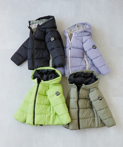 devirock（デビロック）の「洗える ファイバーダウン えらべるフード&デザイン 中綿ジャケット（ダウンジャケット/コート・キッズ・グリーン系1/ブラック系2/ブルー系2/ベージュ系1/グリーン系3/ブラック系4/ブルー系4/ブルー系1/ピンク系1/グリーン系4/ピンク系2/ブラック系1/グリーン系2/ブラック系3/ブルー系3・90cm/100cm/110cm/120cm/130cm/140cm/150cm/160cm）」の18枚目の写真