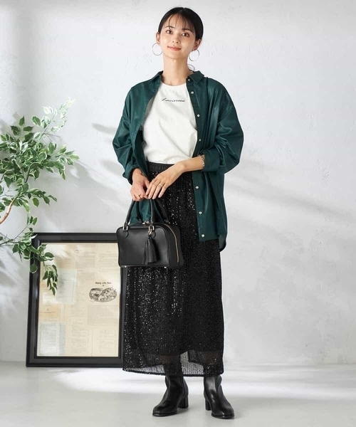 a.v.v(アーヴェヴェ)の「ドロストセミシアーシャツ(シャツ/ブラウス・レディース・チャコールグレー/ベージュ/ブラウン/グリーン・36/38/40)」の9枚目の写真