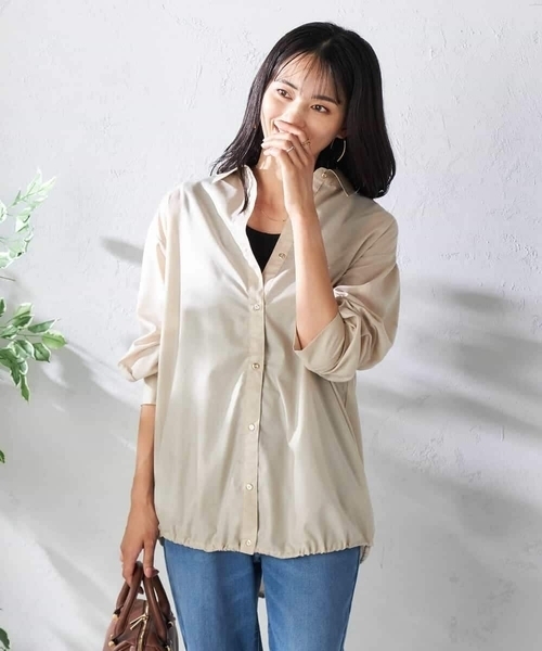 a.v.v(アーヴェヴェ)の「ドロストセミシアーシャツ(シャツ/ブラウス・レディース・チャコールグレー/ベージュ/ブラウン/グリーン・36/38/40)」の10枚目の写真