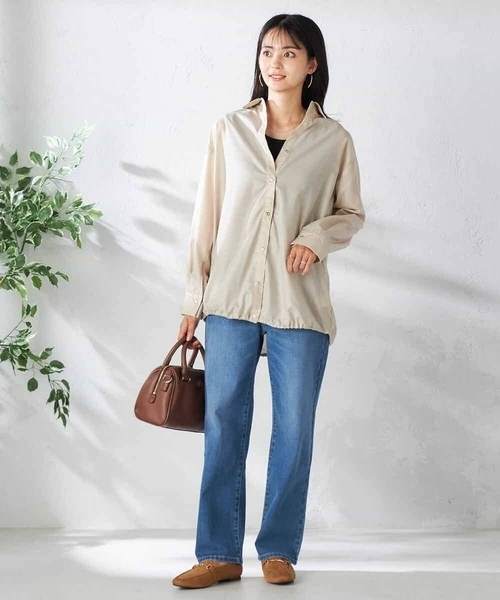 a.v.v(アーヴェヴェ)の「ドロストセミシアーシャツ(シャツ/ブラウス・レディース・チャコールグレー/ベージュ/ブラウン/グリーン・36/38/40)」の11枚目の写真