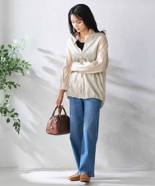 a.v.v(アーヴェヴェ)の「ドロストセミシアーシャツ(シャツ/ブラウス・レディース・チャコールグレー/ベージュ/ブラウン/グリーン・36/38/40)」の14枚目の写真