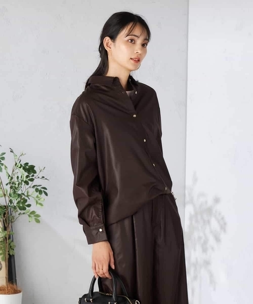 a.v.v(アーヴェヴェ)の「ドロストセミシアーシャツ(シャツ/ブラウス・レディース・チャコールグレー/ベージュ/ブラウン/グリーン・36/38/40)」の17枚目の写真