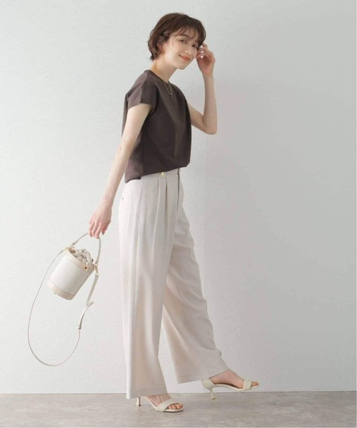 La TOTALITE（ラトータリテ）の「《追加2》【洗える】スムースハイネックプルオーバー（Tシャツ/カットソー・レディース・ブラウン/ホワイト・FREE）」の9枚目の写真