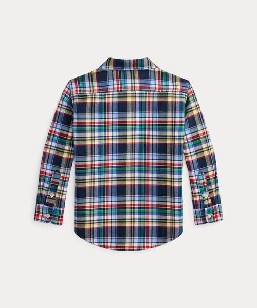 POLO RALPH LAUREN CHILDRENSWEAR(ポロ ラルフ ローレン チルドレンズウェア)の「チェック ブラッシュド コットン オックスフォード ワークシャツ(シャツ/ブラウス・キッズ・グリーン・3/7/4/6)」の2枚目の写真
