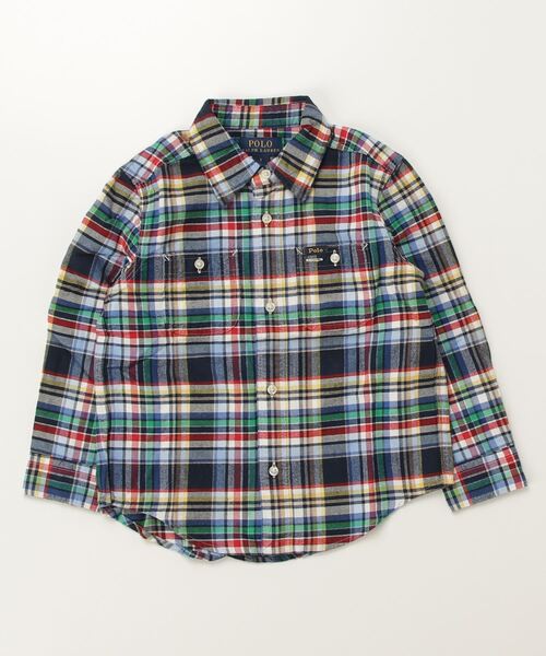 POLO RALPH LAUREN CHILDRENSWEAR(ポロ ラルフ ローレン チルドレンズウェア)の「チェック ブラッシュド コットン オックスフォード ワークシャツ(シャツ/ブラウス・キッズ・グリーン・3/7/4/6)」の3枚目の写真