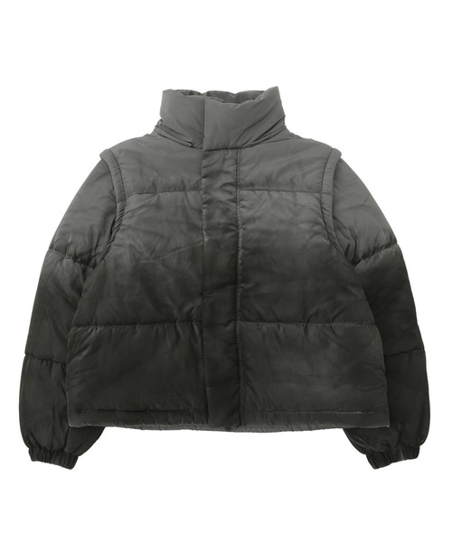 X-girl（エックスガール）の「FADED 2WAY PADDED JACKET（ナイロンジャケット・レディース・ブラック/オリーブ・S/M）」の13枚目の写真