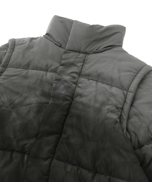 X-girl（エックスガール）の「FADED 2WAY PADDED JACKET（ナイロンジャケット・レディース・ブラック/オリーブ・S/M）」の17枚目の写真