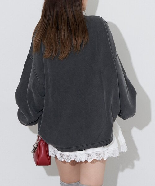 RePRODUCTION LABEL(リプロダクションレーベル)の「【RePRODUCTION LABEL / リプロダクションレーベル】スーパーBIGロゴスウェット(Tシャツ/カットソー・レディース・チャコールグレー/オレンジ/ネイビー/パープル・FREE)」の11枚目の写真