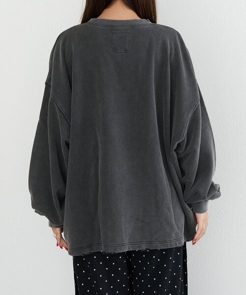 RePRODUCTION LABEL(リプロダクションレーベル)の「【RePRODUCTION LABEL / リプロダクションレーベル】スーパーBIGロゴスウェット(Tシャツ/カットソー・レディース・チャコールグレー/オレンジ/ネイビー/パープル・FREE)」の20枚目の写真