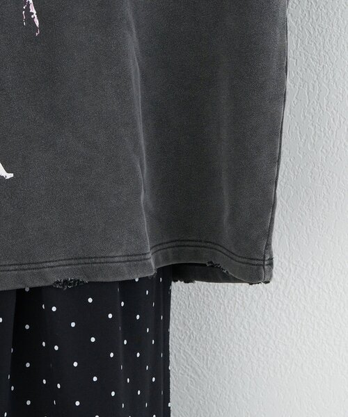 RePRODUCTION LABEL(リプロダクションレーベル)の「【RePRODUCTION LABEL / リプロダクションレーベル】スーパーBIGロゴスウェット(Tシャツ/カットソー・レディース・チャコールグレー/オレンジ/ネイビー/パープル・FREE)」の9枚目の写真