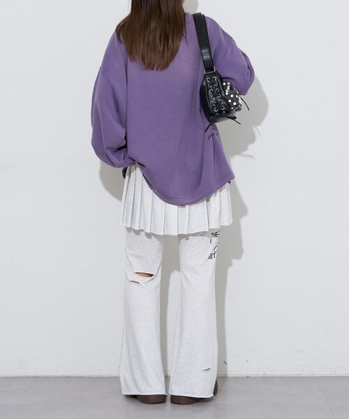 RePRODUCTION LABEL(リプロダクションレーベル)の「【RePRODUCTION LABEL / リプロダクションレーベル】スーパーBIGロゴスウェット(Tシャツ/カットソー・レディース・チャコールグレー/オレンジ/ネイビー/パープル・FREE)」の15枚目の写真