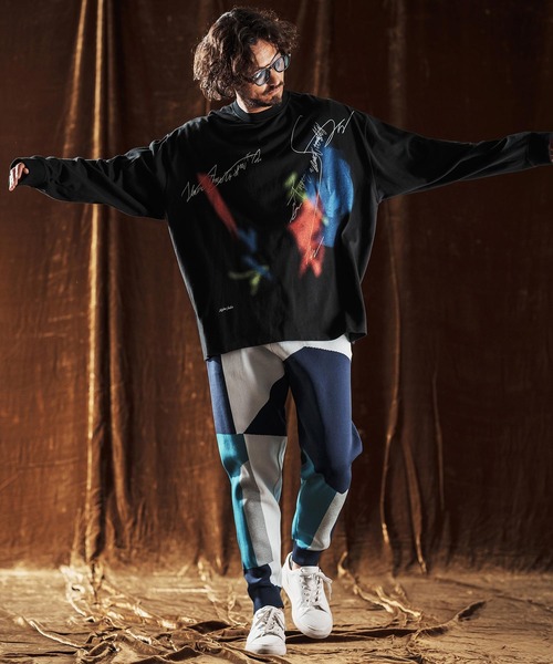 ANGENEHM（アンゲネーム）の「mp13980-Jacquard Block Color Pants -Airy Yarn Sweater- ニットパンツ(AG05-016acf)（その他パンツ・メンズ・ブラック/ライトグレー/ネイビー・L/M/S）」の9枚目の写真