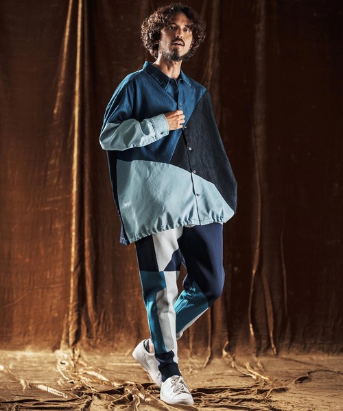 ANGENEHM（アンゲネーム）の「mp13980-Jacquard Block Color Pants -Airy Yarn Sweater- ニットパンツ(AG05-016acf)（その他パンツ・メンズ・ブラック/ライトグレー/ネイビー・L/M/S）」の10枚目の写真