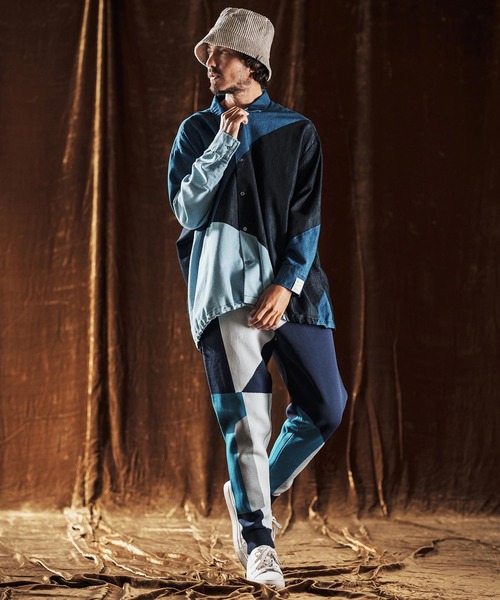 ANGENEHM（アンゲネーム）の「mp13980-Jacquard Block Color Pants -Airy Yarn Sweater- ニットパンツ(AG05-016acf)（その他パンツ・メンズ・ブラック/ライトグレー/ネイビー・L/M/S）」の12枚目の写真