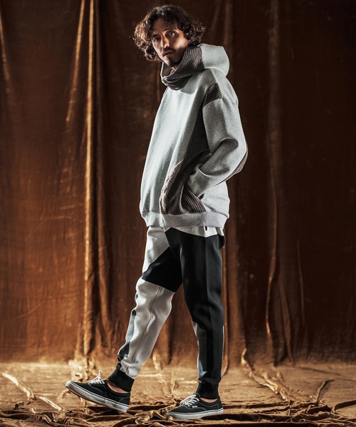 ANGENEHM（アンゲネーム）の「mp13980-Jacquard Block Color Pants -Airy Yarn Sweater- ニットパンツ(AG05-016acf)（その他パンツ・メンズ・ブラック/ライトグレー/ネイビー・L/M/S）」の19枚目の写真