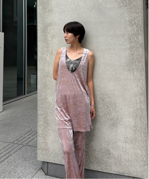 アメリビンテージ　リネン　セットアップ VINTAGE LIKE VELOUR SET UP（セットアップ）｜Ameri（アメリ
