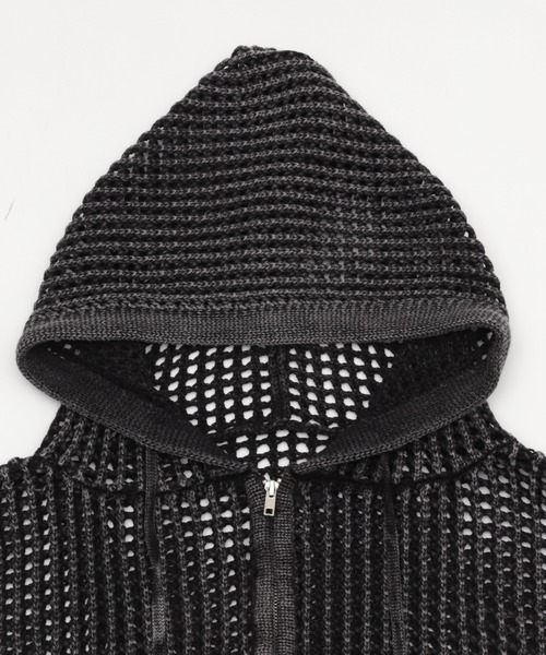Figments(フィグメンツ)の「ブロックメッシュニットZIPパーカー(パーカー・レディース・ブラック・FREE)」の5枚目の写真