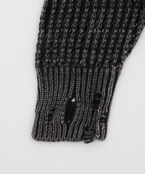 Figments(フィグメンツ)の「ブロックメッシュニットZIPパーカー(パーカー・レディース・ブラック・FREE)」の4枚目の写真