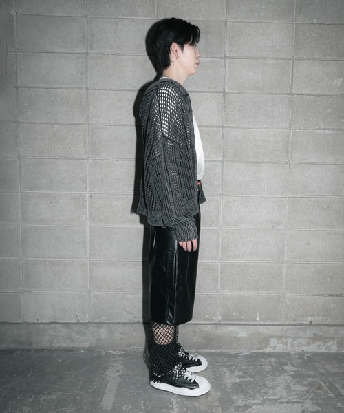 Figments(フィグメンツ)の「ブロックメッシュニットZIPパーカー(パーカー・レディース・ブラック・FREE)」の15枚目の写真