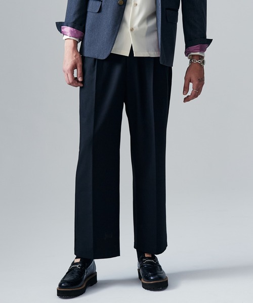 glamb(グラム)の「Blue Noise Tuck Slacks / ブルーノイズタックスラックス(スラックス・メンズ・ブルー/ブラック・S/M/L)」の15枚目の写真
