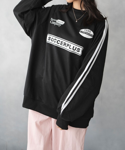 Asterellivi(アステレリビ)の「ゆるっとした シルエット ライン切り替え スエット トレーナー(スウェット・レディース・グレー/ブラック・FREE)」の12枚目の写真
