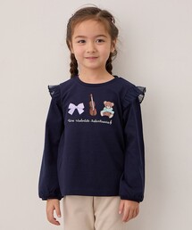 ANY（エニィ）の「おけいこモチーフ刺繍入り 長袖Tシャツ（Tシャツ/カットソー・キッズ）」