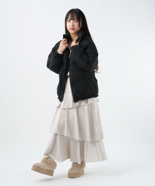 GLOBAL WORK（グローバルワーク）の「エアサーマルドロストジャケット/AND YUA ANY/576777（ダウンジャケット/コート・キッズ・グレイッシュベージュ/ブラック・LARGE/MEDIUM）」の20枚目の写真