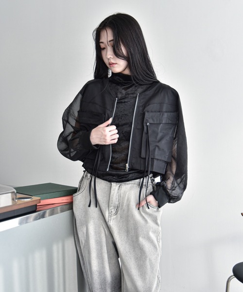 Y/lim(イリム)の「シアーベロアモックネックフレンチTシャツ(Tシャツ/カットソー・レディース・ベージュ/グレー/ブラウン/ブラック・M)」の19枚目の写真