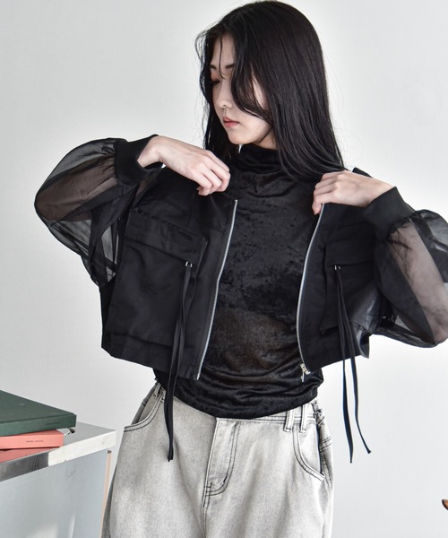 Y/lim(イリム)の「シアーベロアモックネックフレンチTシャツ(Tシャツ/カットソー・レディース・ベージュ/グレー/ブラウン/ブラック・M)」の18枚目の写真
