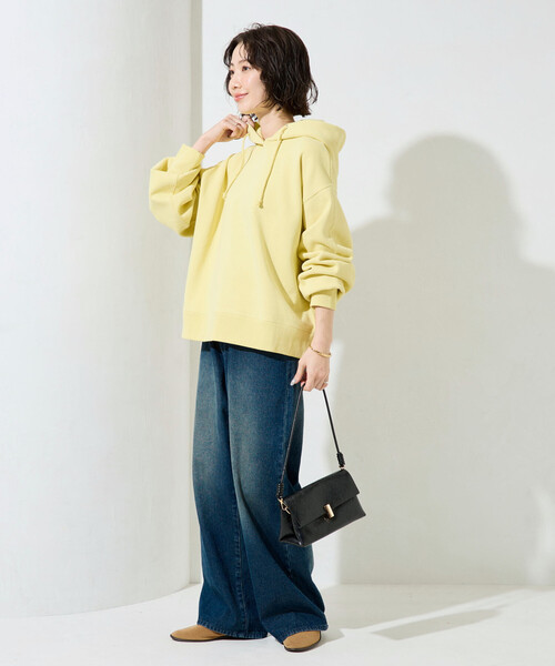 FREAK'S STORE（フリークスストア）の「限定展開　ヘビーウェイト ショート丈 パーカー（パーカー・レディース・ネイビー/ライトグレー/グレー/チャコールグレー/ブラック/ベージュ/ピンク/ナチュラル/ブルー/イエロー・ﾌﾘ-）」の20枚目の写真