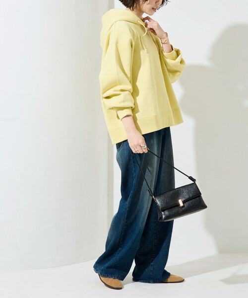 FREAK'S STORE（フリークスストア）の「限定展開　ヘビーウェイト ショート丈 パーカー（パーカー・レディース・ネイビー/ライトグレー/グレー/チャコールグレー/ブラック/ベージュ/ピンク/ナチュラル/ブルー/イエロー・ﾌﾘ-）」の21枚目の写真