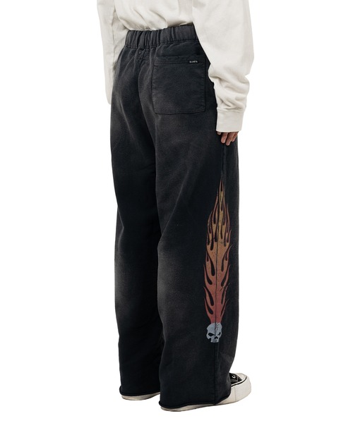 セール】“Skull Flame” Distressed Sweat Pants（スウェットパンツ