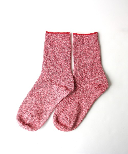 box408（ボックスヨンマルハチ）の「カラーリブソックス box408オリジナル（ソックス/靴下・レディース・チャコールグレー/ブルー/フューシャピンク/ホワイト×グレー/ホワイト×ブラウン/ブラック/ライトベージュ/ライトブルー/ホワイト×レッド/ホワイト/ブラウン/グリーン/ピンク/レッド/ダークグレー/ベージュ/ネイビー/パープル/イエロー/オレンジ・23-25cm）」の2枚目の写真