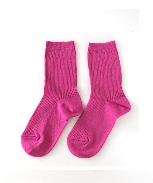 box408（ボックスヨンマルハチ）の「カラーリブソックス box408オリジナル（ソックス/靴下・レディース・チャコールグレー/ブルー/フューシャピンク/ホワイト×グレー/ホワイト×ブラウン/ブラック/ライトベージュ/ライトブルー/ホワイト×レッド/ホワイト/ブラウン/グリーン/ピンク/レッド/ダークグレー/ベージュ/ネイビー/パープル/イエロー/オレンジ・23-25cm）」の18枚目の写真