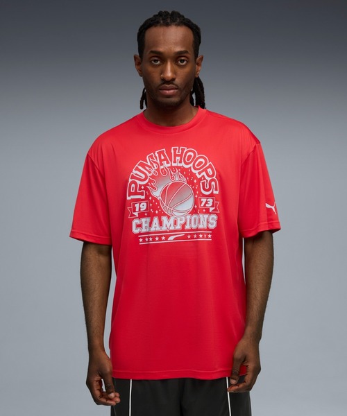 PUMA(プーマ)の「PUMA プーマ メンズ バスケットボール フープバース 半袖 Tシャツ(Tシャツ/カットソー・メンズ・ホワイト/ブルー/レッド・SMALL/MEDIUM/LARGE/X-LARGE/X-SMALL)」の1枚目の写真