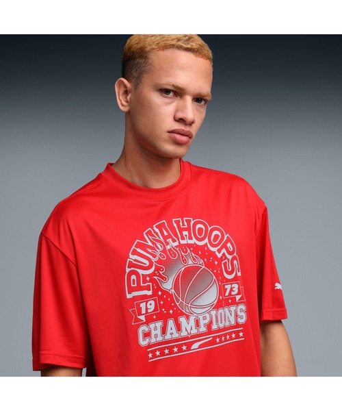 PUMA(プーマ)の「PUMA プーマ メンズ バスケットボール フープバース 半袖 Tシャツ(Tシャツ/カットソー・メンズ・ホワイト/ブルー/レッド・SMALL/MEDIUM/LARGE/X-LARGE/X-SMALL)」の4枚目の写真