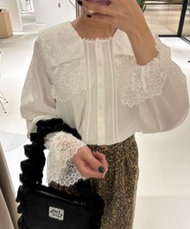 idem | vintage square lace collar blouse / 襟デザインレースブラウス(シャツ/ブラウス)